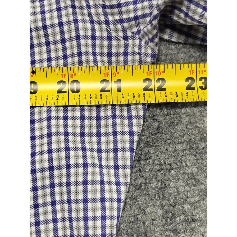 Authentic Gucci Men's Dress Shirt Slim Blue/Grey/White Plaid 307648 4640 Check
